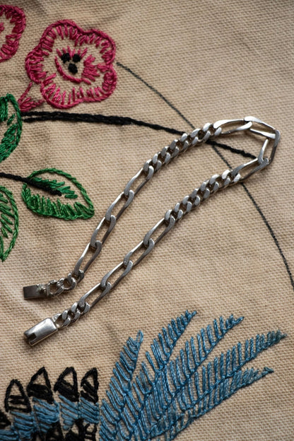 Bracelet - Vintage Sterling Silver Mixed Link Bracelet 8” - Lettuce Goods