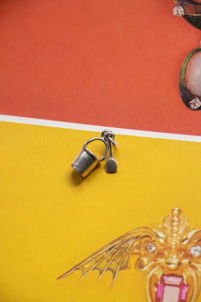 Charm - Vintage Sterling Silver Pail & Shovel Charm - Lettuce Goods