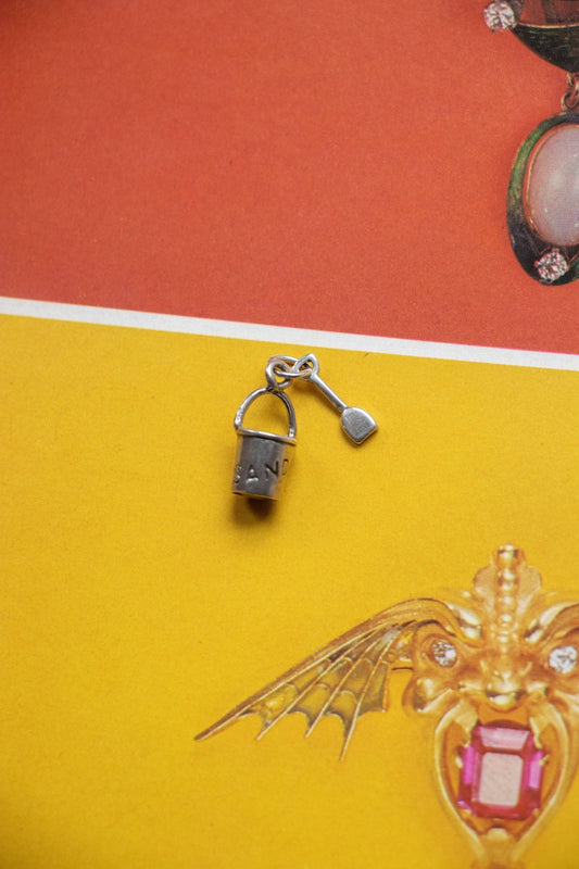 Charm - Vintage Sterling Silver Pail & Shovel Charm - Lettuce Goods