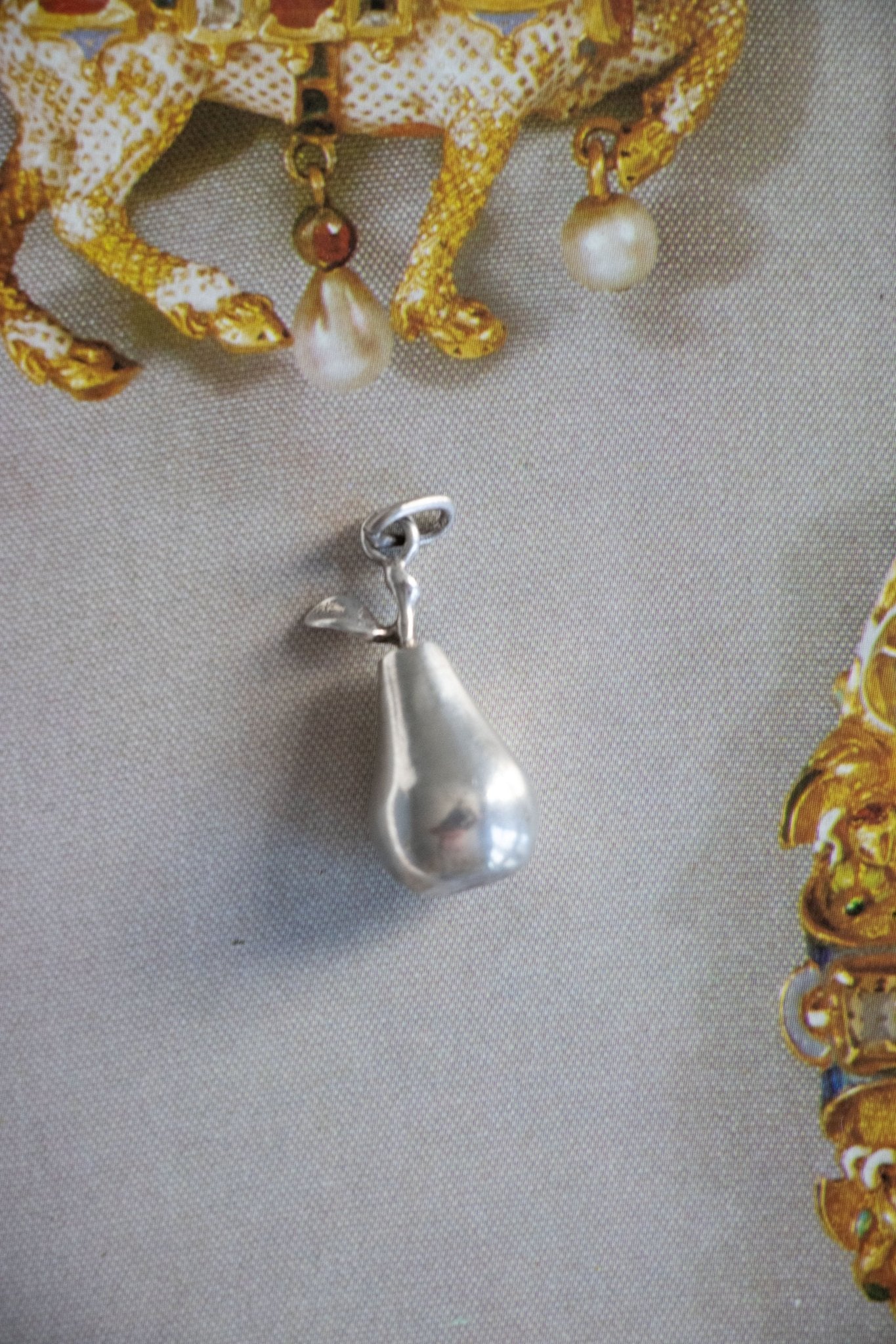 Charm - Vintage Sterling Silver Pear Charm - Lettuce Goods