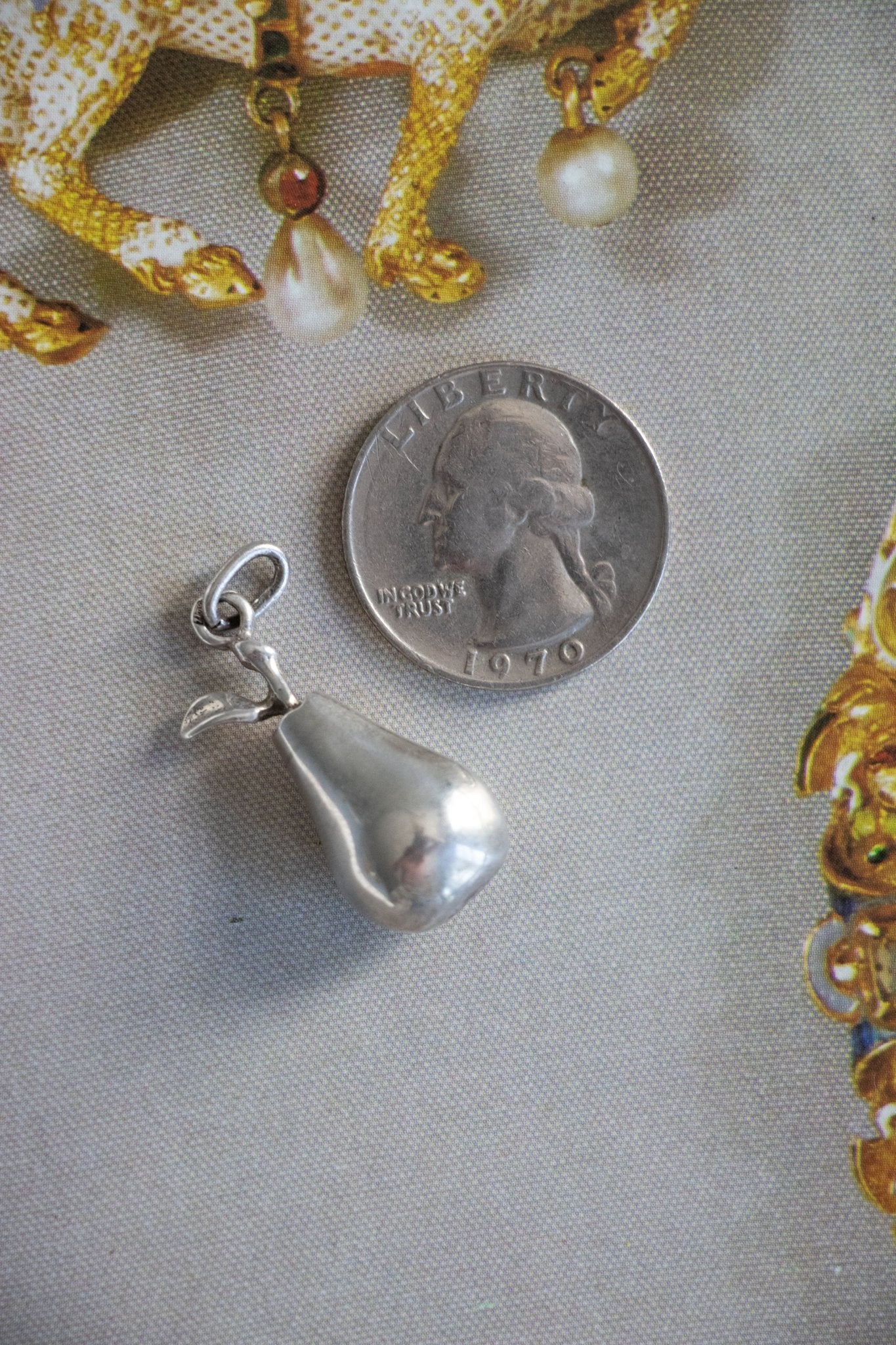 Charm - Vintage Sterling Silver Pear Charm - Lettuce Goods