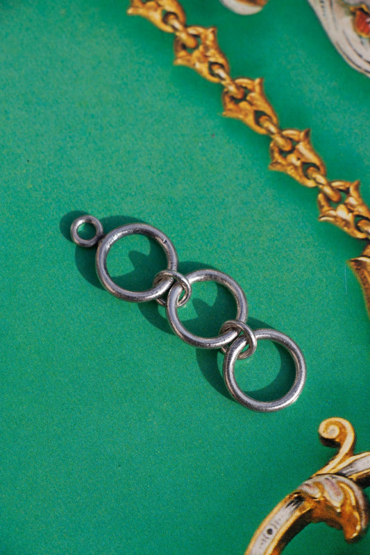 Charm - Vintage Sterling Triple Ring Connector - Lettuce Goods