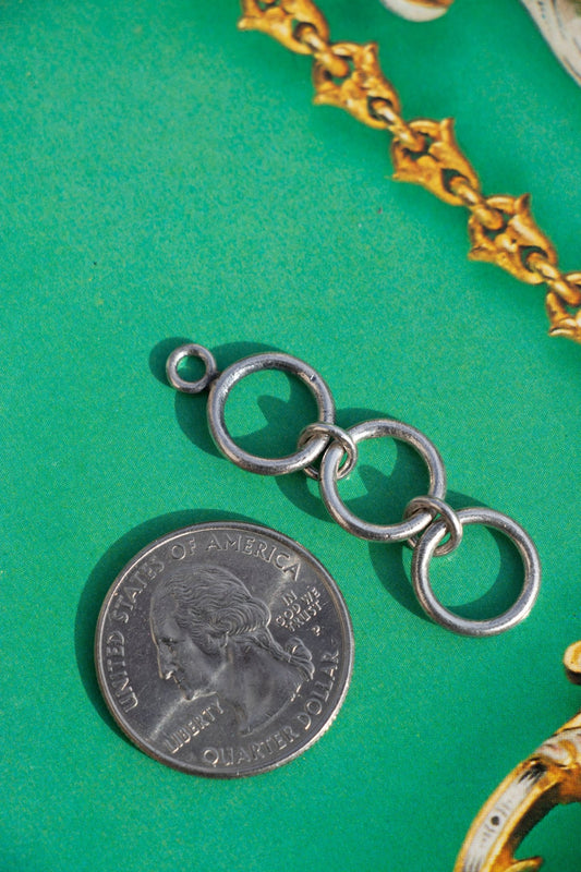 Charm - Vintage Sterling Triple Ring Connector - Lettuce Goods
